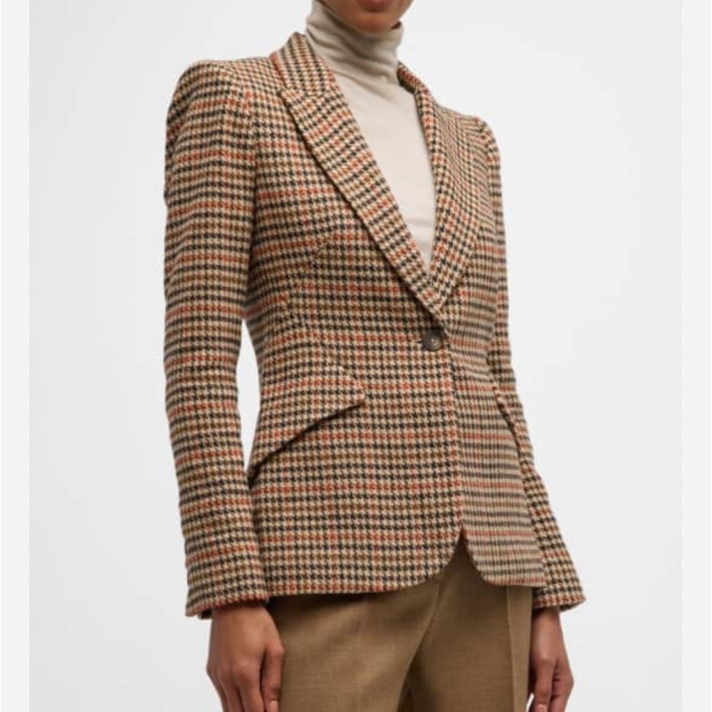 NWOT L'AGENCE Chamberlain Houndstooth Single-Breasted Blazer Size 2